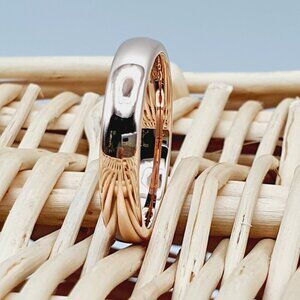 Rose Gold Tungsten Carbide Wedding Band – Unisex Polished Domed Ring W798